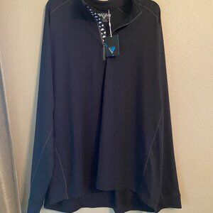 Levelwear Mens BLACK  Mid Layer Half Zip Golf Pullover XXL